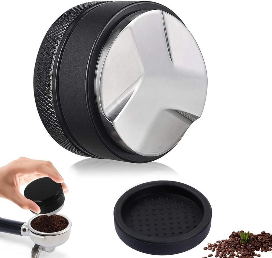 Professionele Espresso Distributor 58mm van RVS met Verstelbare Diepte Draagbare Koffiepers en Filterhouder voor Perfecte Koffie Extractie