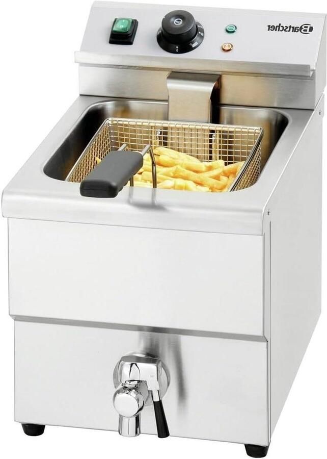 Professionele Friteuse Inox Frituren voor Horeca Hoge Kwaliteit Staal 8 Litres Zilver