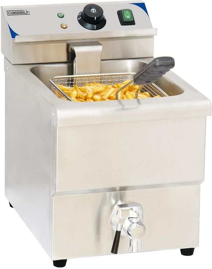 Professionele Frituurpan 8 Liter met Aftapkraan RVS