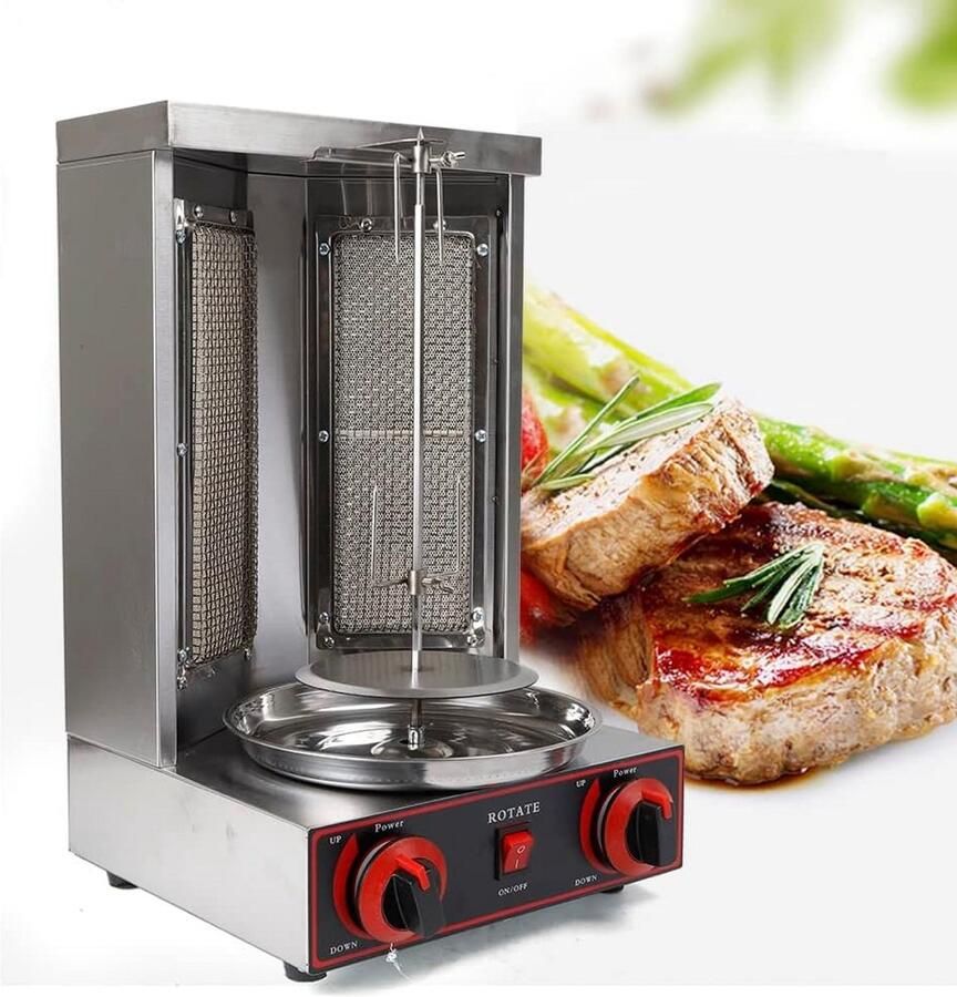 Professionele Gas Döner Kebab Machine RVS Tafelgrill voor Gyros en Shawarma
