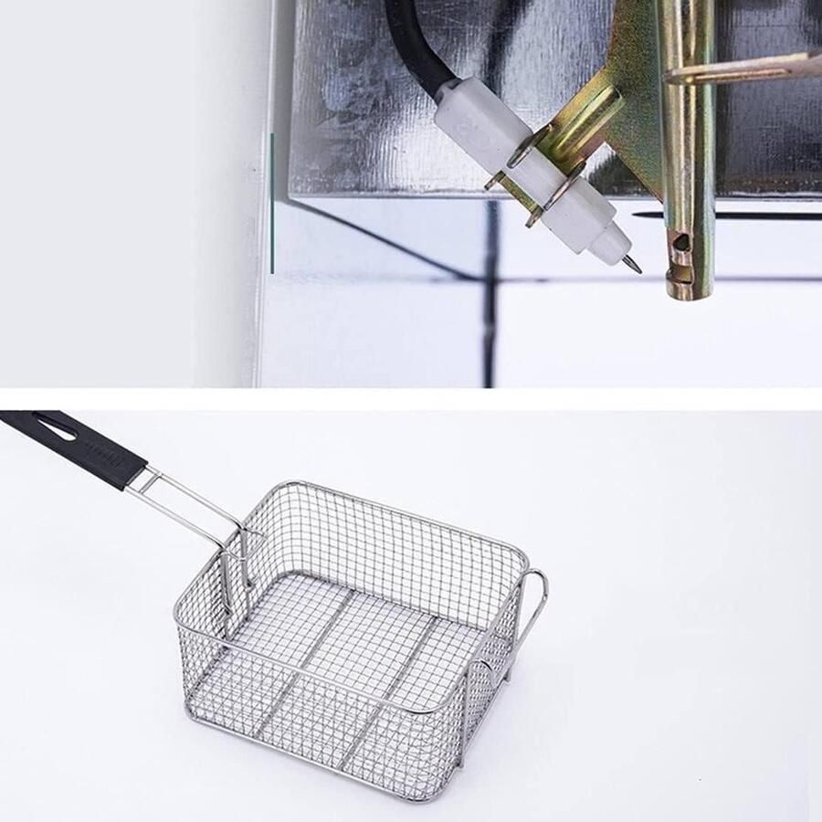 Professionele Gasfriteuse Dubbele Frituurpan Grote Keuken Instelbare Temperatuur 20 Liter Capaciteit Zilver