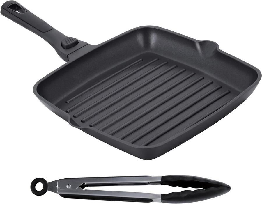 Professionele grillplaat Antiaanbak plaat Gezond koken Speciale 4-laagse coating 35 x 345 cm Zwart