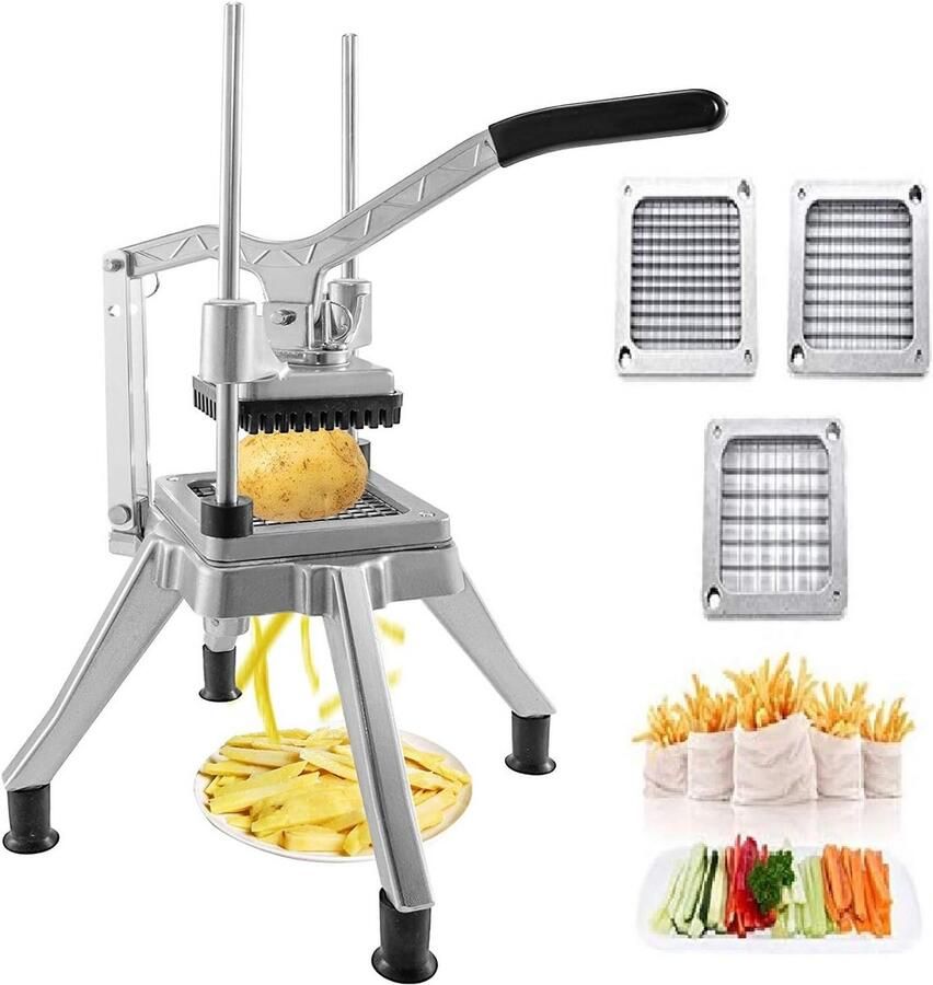 Professionele Groentesnijmachine met Verwisselbare Messen voor Friet Ui Tomaat en Meer