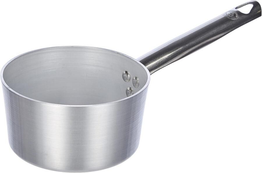 Professionele Hoge Braadpan van Aluminium met Roestvrijstalen Handgreep 14 cm