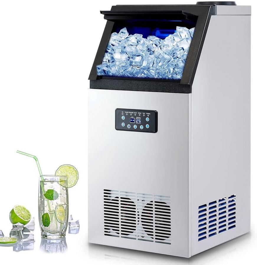 Professionele IJsblokjesmachine 73 kg 24u met RVS Behuizing en LCD Bediening