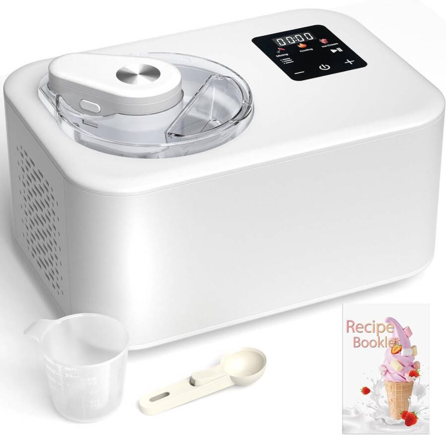 Professionele ijsmachine met compressor 1 2 l voor lekker zelfgemaakt ijs