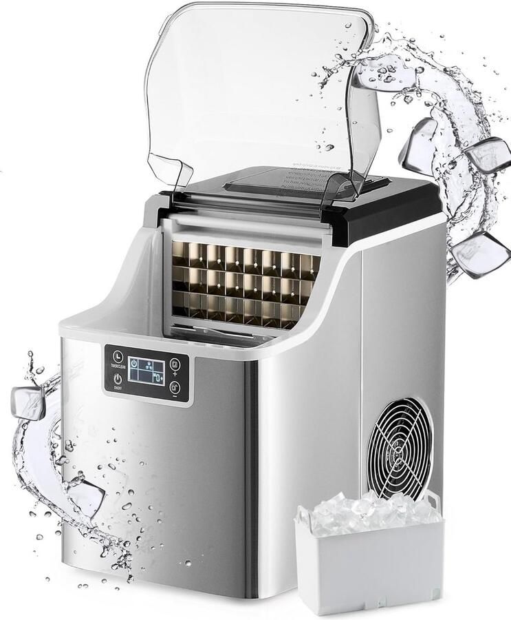 IJsblokjes Machine IJsmaker Feestjes en Evenementen Zelfreinigend 41 kg per dag Zilver