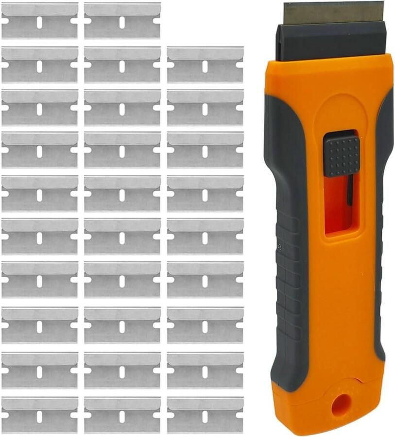 Professionele inductiekookplaat schraper met 30 vervangbladen voor het verwijderen van labels inkt en stickers multifunctioneel voor kookplaat en oven