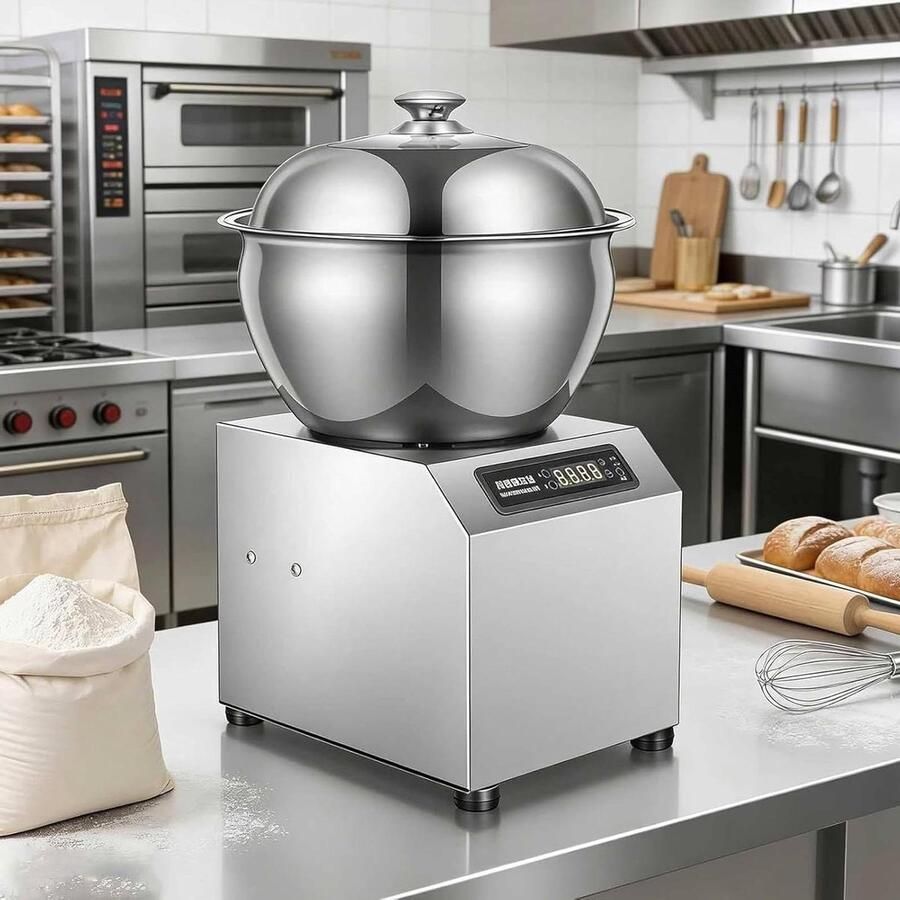 Professionele Kneedmachine Elektrische Deegmixer Brood Bakken Dubbele Spiraalkneedtechnologie 8 kg Zilver