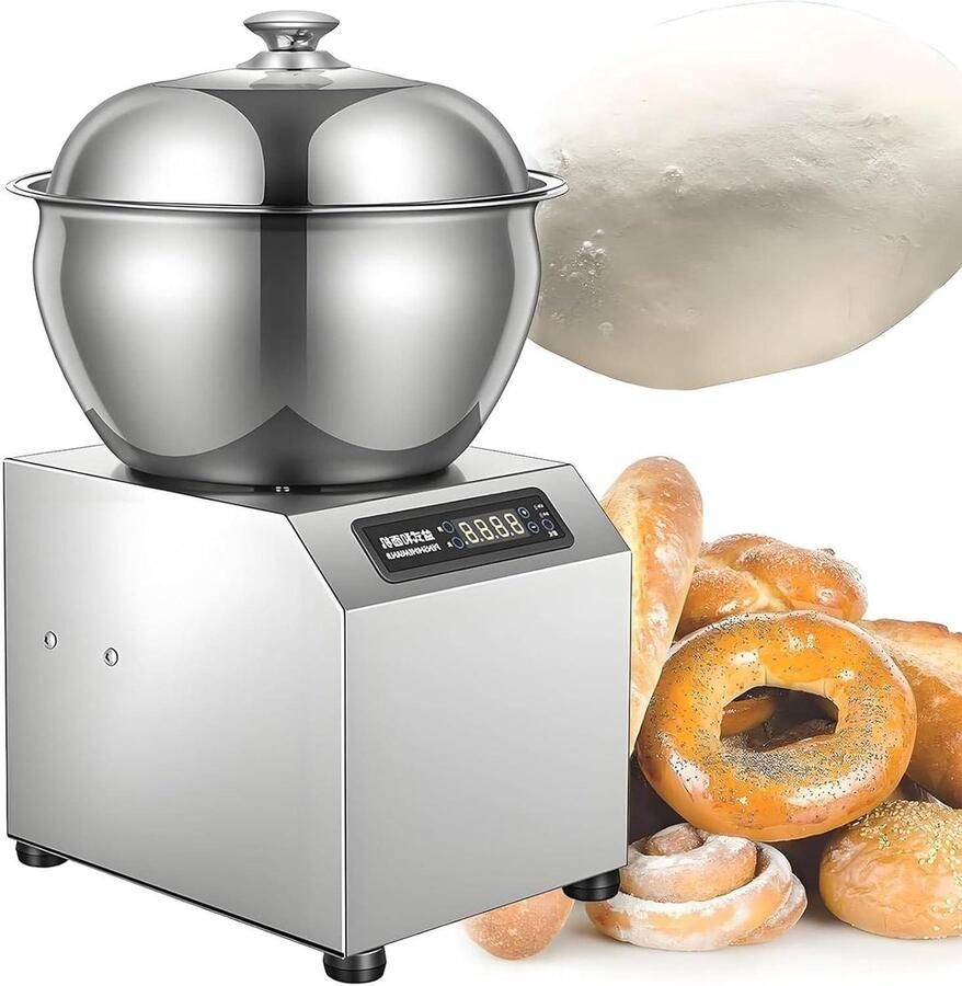 Professionele Kneedmachine Elektrische Mixer Deeg Maken Dubbele Spiraal Technologie 5kg 8kg Kom Zilver