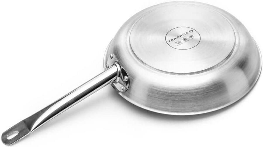 Professionele Koekenpan Roestvrij Staal Koken op Inductie Gestreepte Resistent 20 cm Diameter Zilver