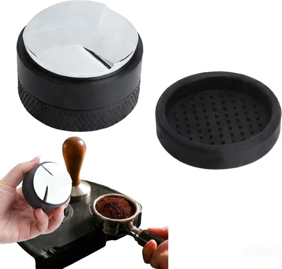 Professionele Koffie Distributeur en Leveler 53mm met Borstel en Siliconen Mat voor 54mm Filterhouder Perfect voor Espresso Tamping en Barista Gereedschap