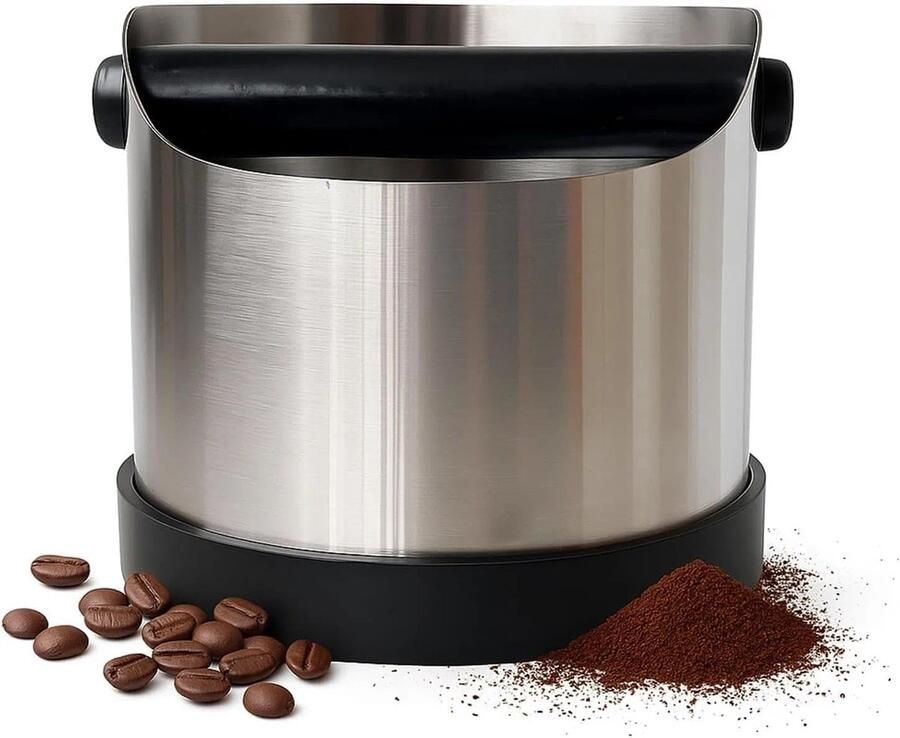 Professionele Koffie Klonkdoos RVS Afvalbak voor Koffiedik met Afneembare Arm