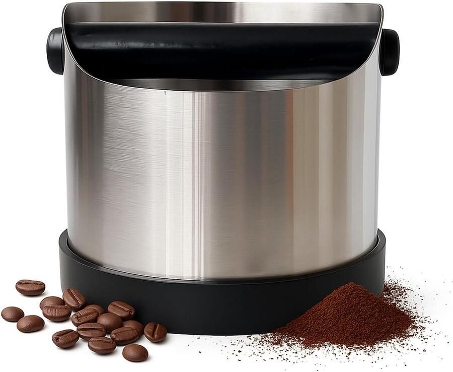 Professionele Koffie Klonkdoos RVS Afvalbak voor Koffiedik met Afneembare Arm