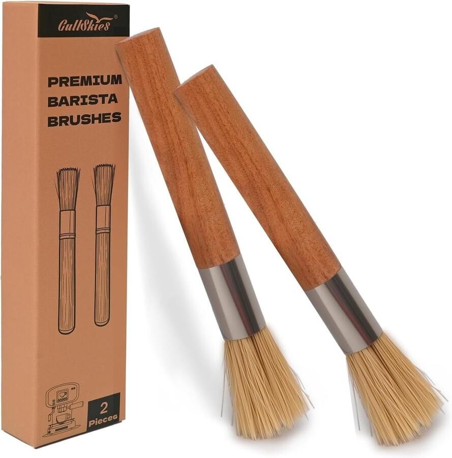 Professionele Koffieborstels voor Barista's Set van 2 Stuks voor het Reinigen van Koffiemolen en Espresso Machine Ideaal voor Koffiepoeder en Barista Accessoires