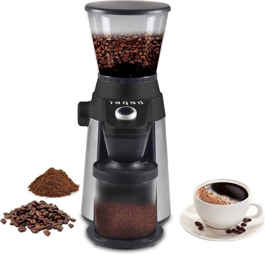 Professionele koffiemolen onder druk 15 maalgraden maalhoeveelheid instelbaar veiligheidssysteem reinigingsborstel inbegrepen