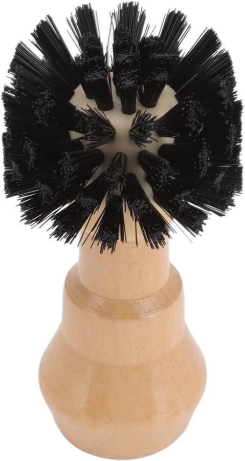 Professionele Koffieportafilter Reinigingsborstel met Nylon Borstelkop en Ronde Beuken Houten Handgreep voor 51 54mm Koffiemachines en Barista Accessoires