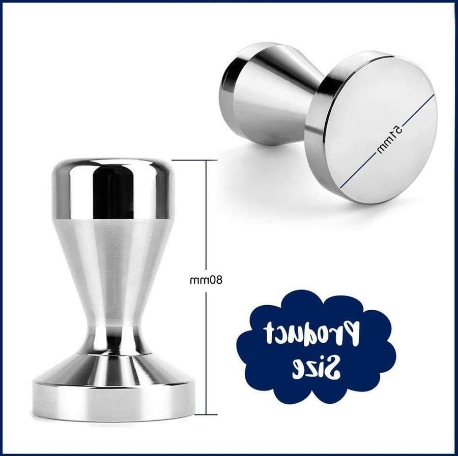 Professionele koffietamper met 51mm RVS basis voor perfecte espresso en optimale extractie