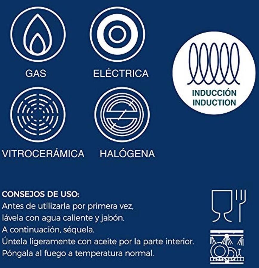 Professionele kookpan 16 cm voor inductie en oven met glazen deksel en anti-aanbaklaag - Foto 2