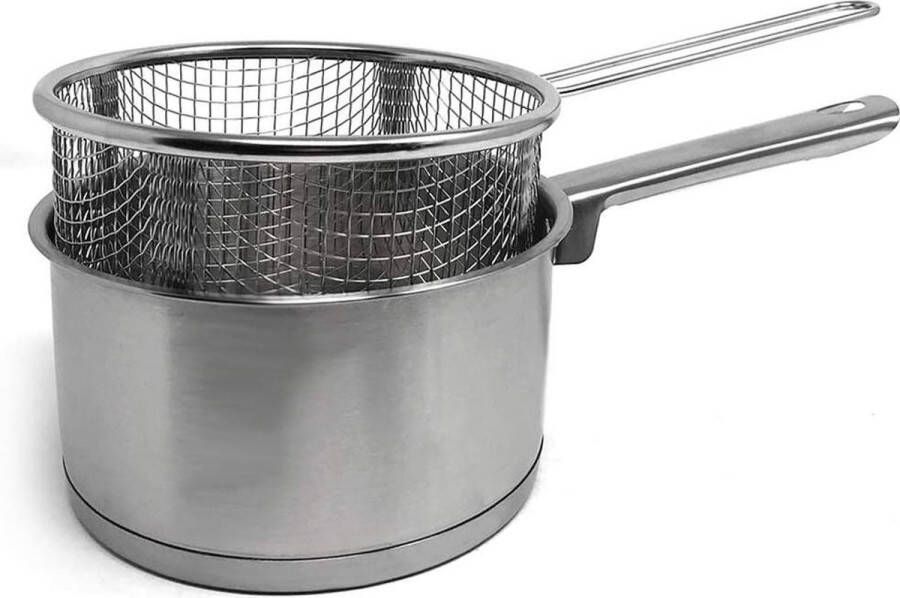 Professionele Kookpan met Mand Melkpan Roestvrij Staal Zilver Inductie Ø 16 cm