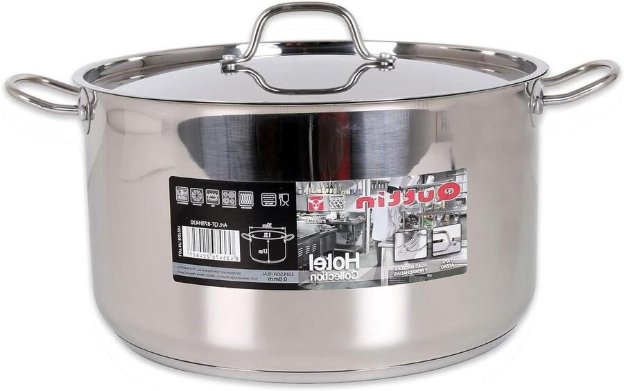 Professionele Kookpan Soeppan Inductie Intensief Koken Dubbele Antiaanbaklaag 30 cm 12 Liter Zilver
