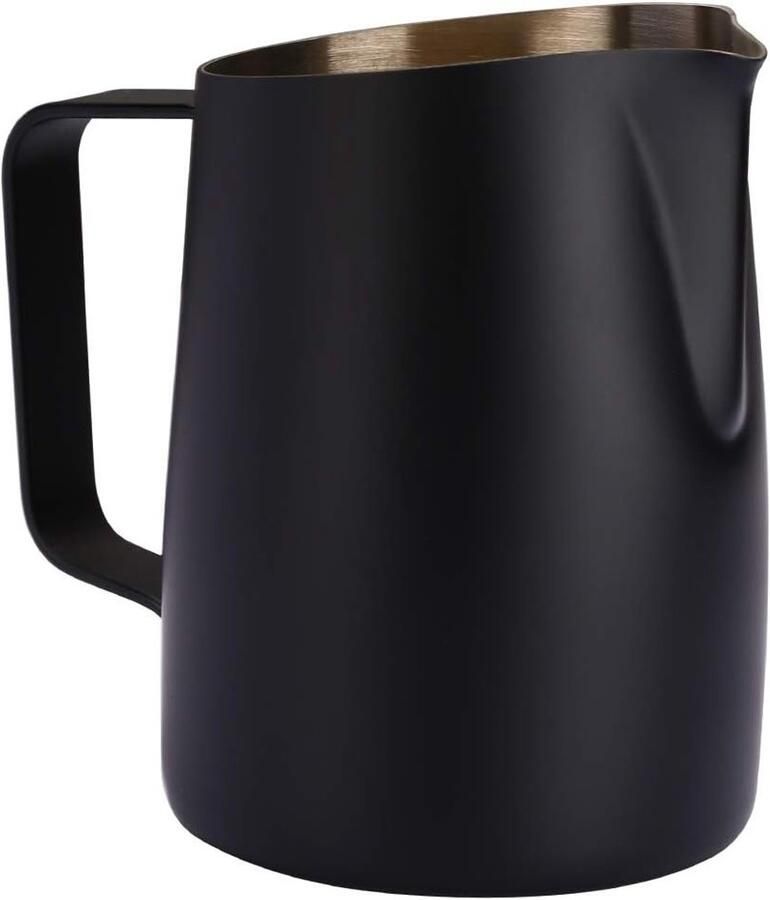 Professionele Melkopschuimer voor Espresso en Latte Art RVS Koffiekannetje 420ML Zwart