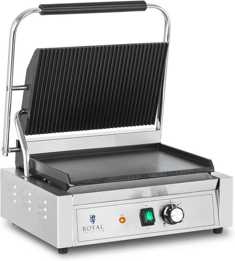 Professionele Panini Toaster 2200W Elektrische Plancha Gegroefd en Glad