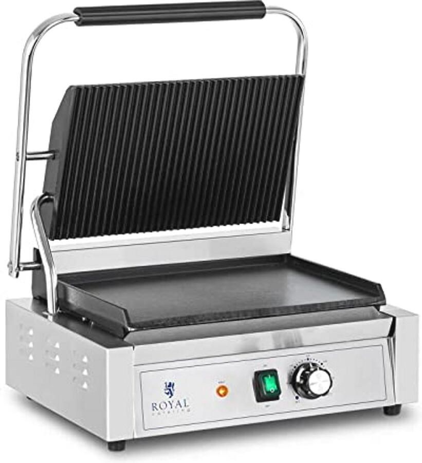 Professionele Panini Toaster 2200W Elektrische Plancha Gegroefd en Glad