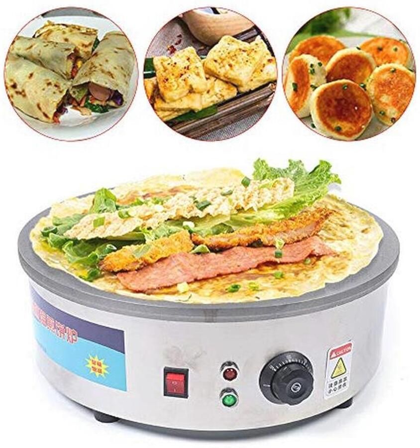 Professionele Pannenkoekenmaker 2800W Crêpes Plaat met 45cm Diameter