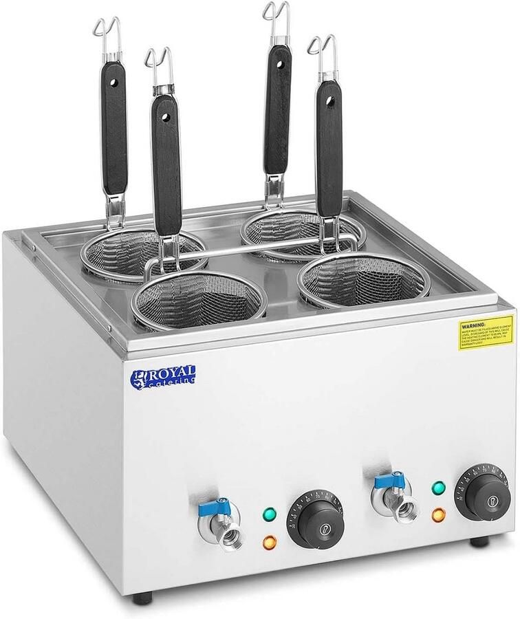 Professionele Pastakoker met 4 Manden RVS 3000W Temperatuur Instelbaar