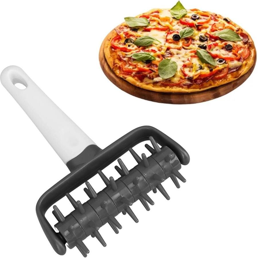 Professionele Pizza Deeg Docker voor Perfecte Gaten Deeg Roller en Pastry Tool voor Thuis en Restaurantgebruik (Grijs)