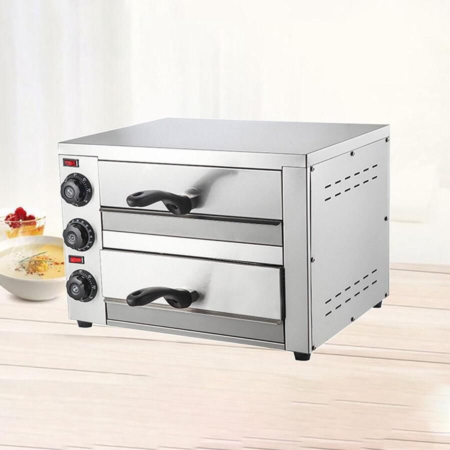 Professionele Pizza Oven Bakoven Bakkerij Gebruik Dubbele Laag 20 Liter Zilver