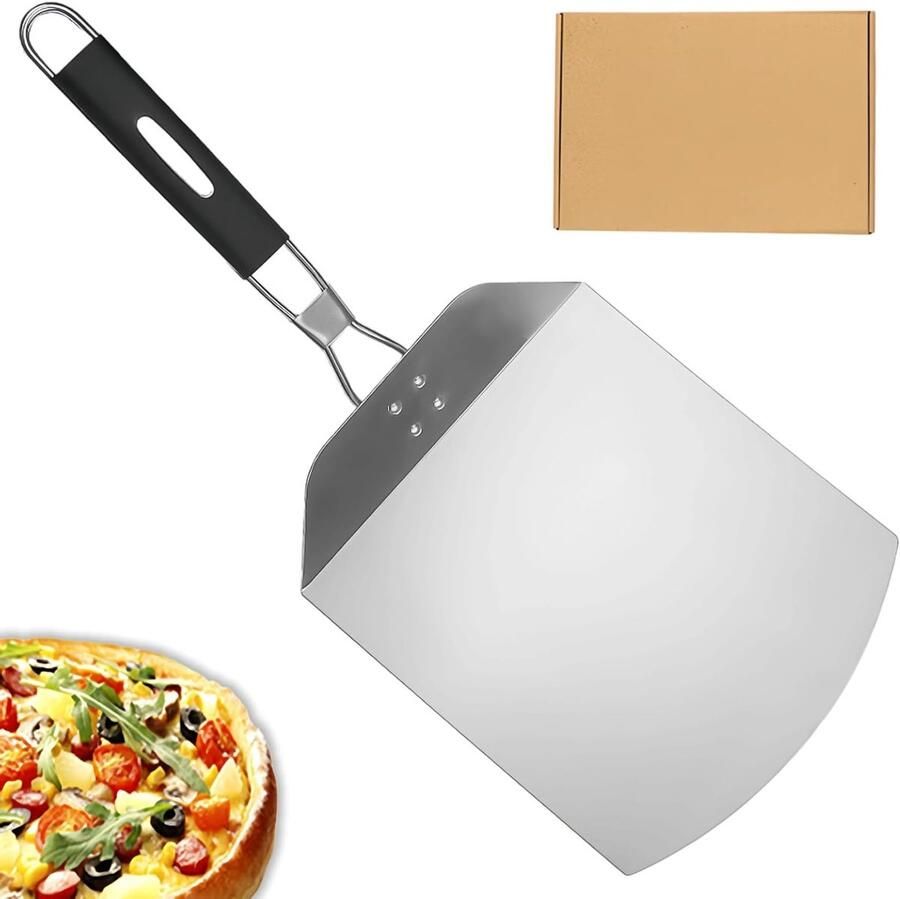 Professionele Pizzaschop met Vouwbare Handgreep voor Oven en Barbecue Ideaal voor Pizza Brood en Grillen Groot Oppervlak van 24 x 57 5 cm