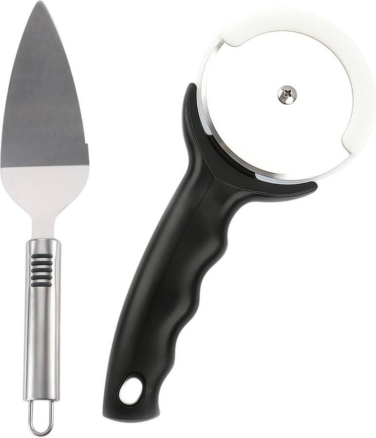 Professionele Pizzasnijder met Antislip Handgreep en Vaatwasserbestendige Pizzaschep Ideaal voor Thuisgebruik Perfect voor Pizza en Taart Snijden