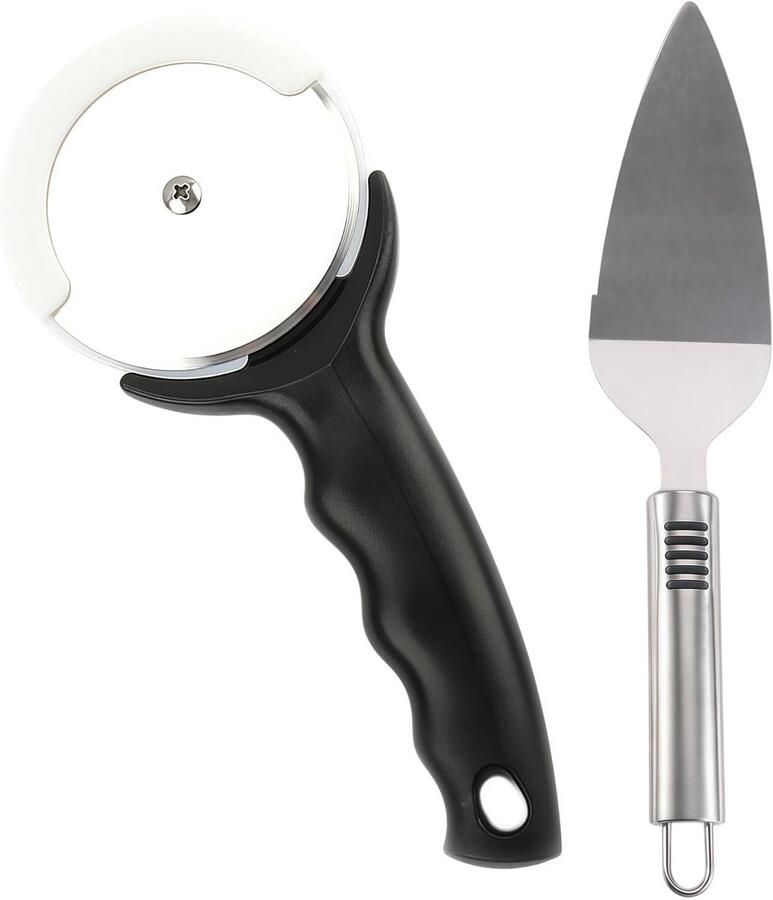 Professionele Pizzasnijder met Antislip Handgreep en Vaatwasserbestendige Pizzaschep voor Perfecte Pizzastukken