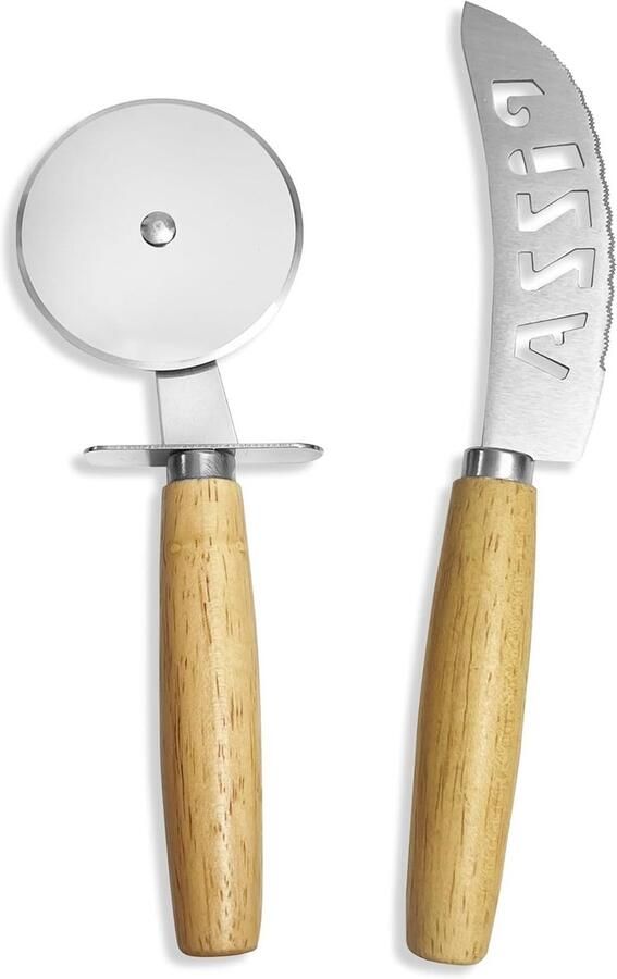 Professionele Pizzasnijder Set van 2 RVS Wielen voor Pizzas Gebak Brood en Kaas