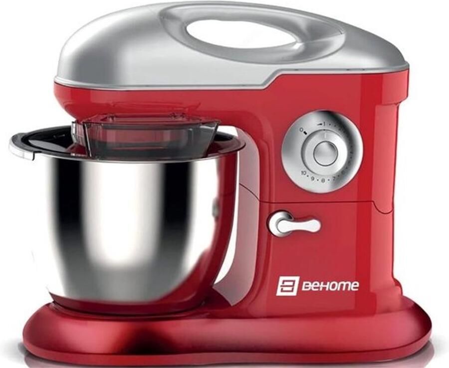 Professionele planeetkneedmachine 6 5 l rood 10 snelheden 2 gardes en 1 kneedhaak