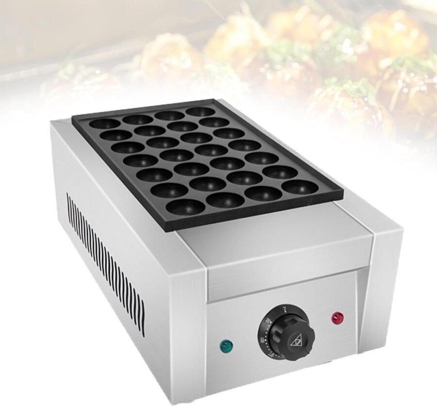 Professionele Poffertjespan Mini Pancake Maker Commercieel Bakken Snel Opwarmen 24 Stuks Zilver