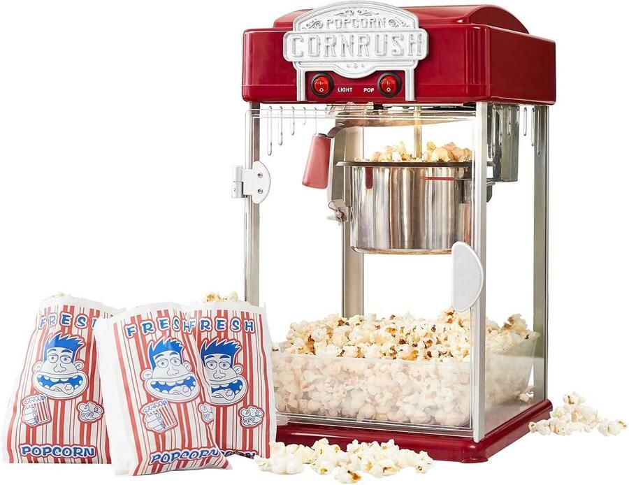 Professionele Popcornmachine 4oz Theater Stijl met Antiaanbaklaag en Warmhoudlamp