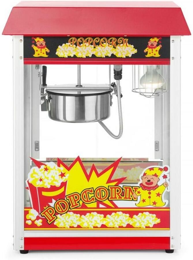 Professionele Popcornmachine met Kruimellade Rood Aluminium Model