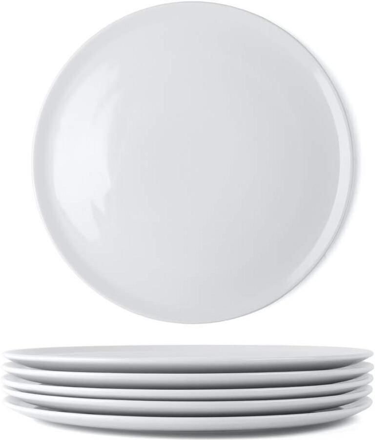 Pizza Borden Set Porseleinen Schotels Serveren van Pizza Gourmet Kwaliteit 6 stuks 31.5 cm Wit