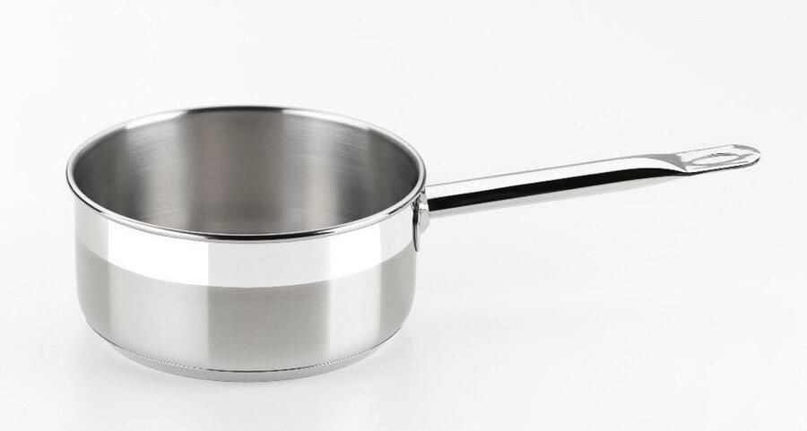 Professionele roestvrijstalen steelpan met lange handgreep 16 cm