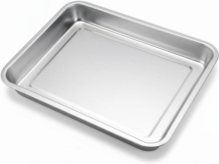 Professionele RVS Bakplaat met Antiaanbaklaag 45x35 cm Ovenplaat voor Bakken en Braden