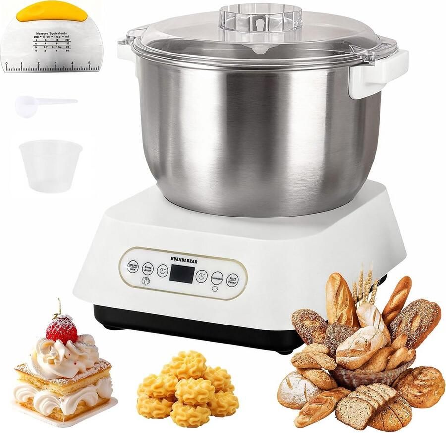 Professionele RVS Deegkneedmachine 7 Liter met Thermostaat voor Gisten en Bakken