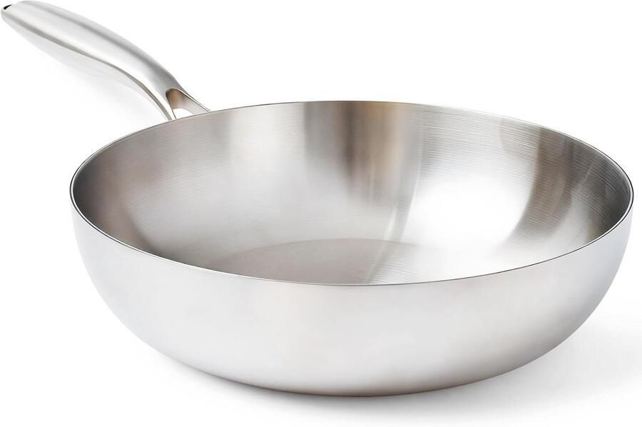 Professionele RVS Koekenpan Zonder Antiaanbaklaag Geschikt voor Inductie (24 cm)