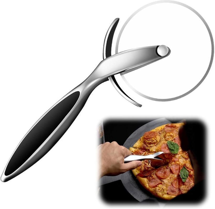 Professionele RVS Pizzasnijder met Antislip Handvat voor Thuis en Professionele Keuken Precisie en Multifunctioneel Gereedschap voor Pizzaliefhebbers