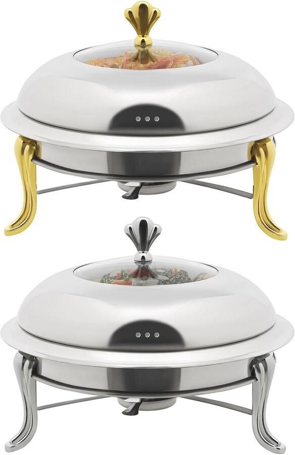 Professionele RVS Voedselwarmer met Deksel voor Buffet en Diner (Goud)