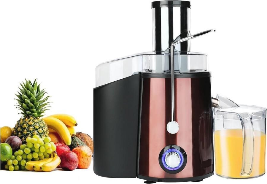 Professionele sapcentrifuge voor groenten en fruit – 1000 W tot 2 snelheden antislip basis en druppelvrije functie