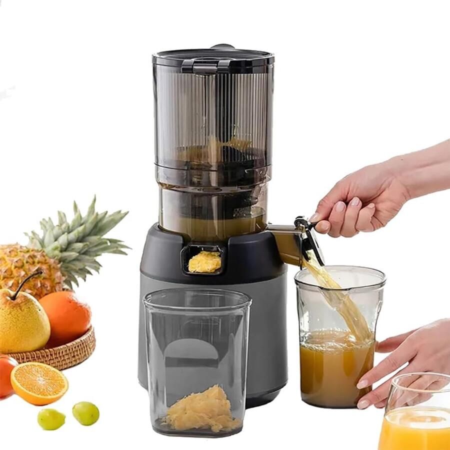 Professionele Slow Juicer Sapcentrifuge Koude Pers Fruit Groenten Sap 13cm Vulopening Grote Capaciteit 300W Krachtig Grijs