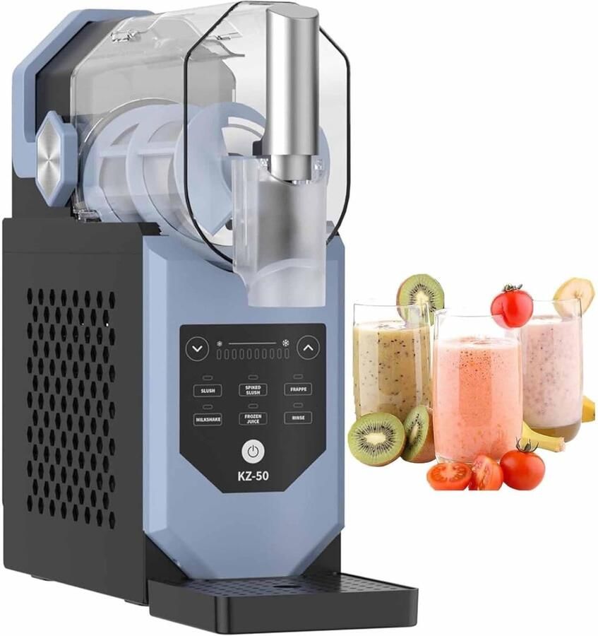 Professionele Slush Machine Softijs Maker Zelf Drankjes Maken IJsvrije Technologie 2L Capaciteit Blauw